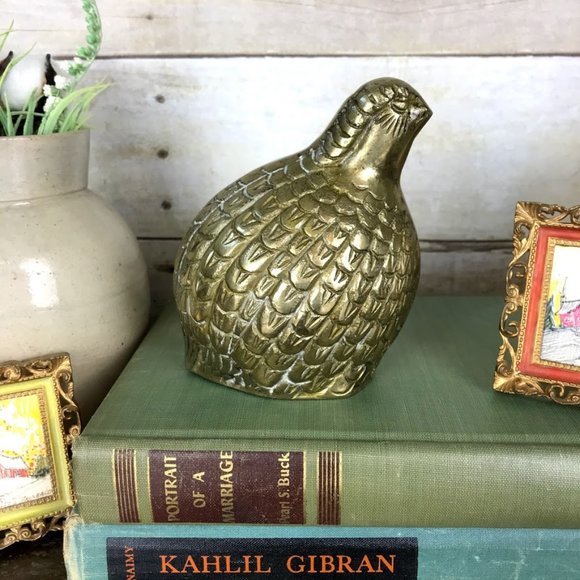 Vintage Brass Fancy Quail Grouse MidMod Game Bird - Picture 1 of 15